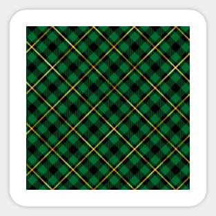 Pride Of Scotland Tartan Green Black And Gold Sticker